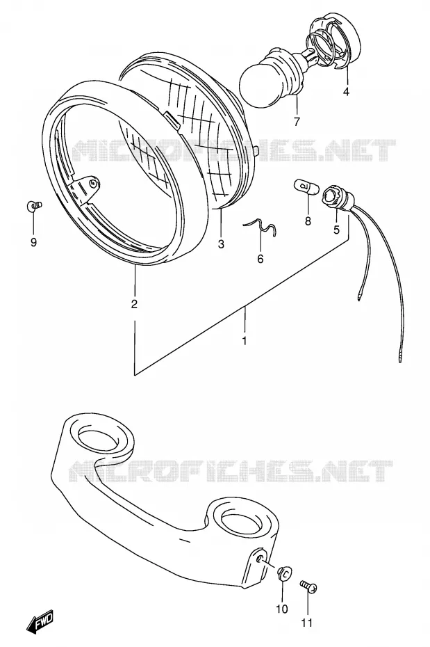 PHARE (E4 ~F.NO.140197) Suzuki MOTO 125 GN 1982  GN125Z(E1)