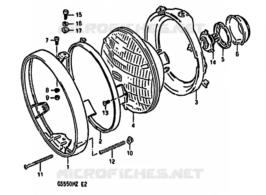 PHARE (E6,E24) Suzuki MOTO 550 GS 1982  GS550MZ(X/Z)