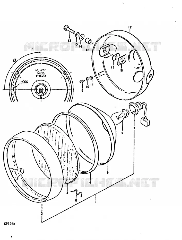 PHARE (GP125C, GP125UC) Suzuki MOTO 125 GP 1992  GP125UN(C/N)