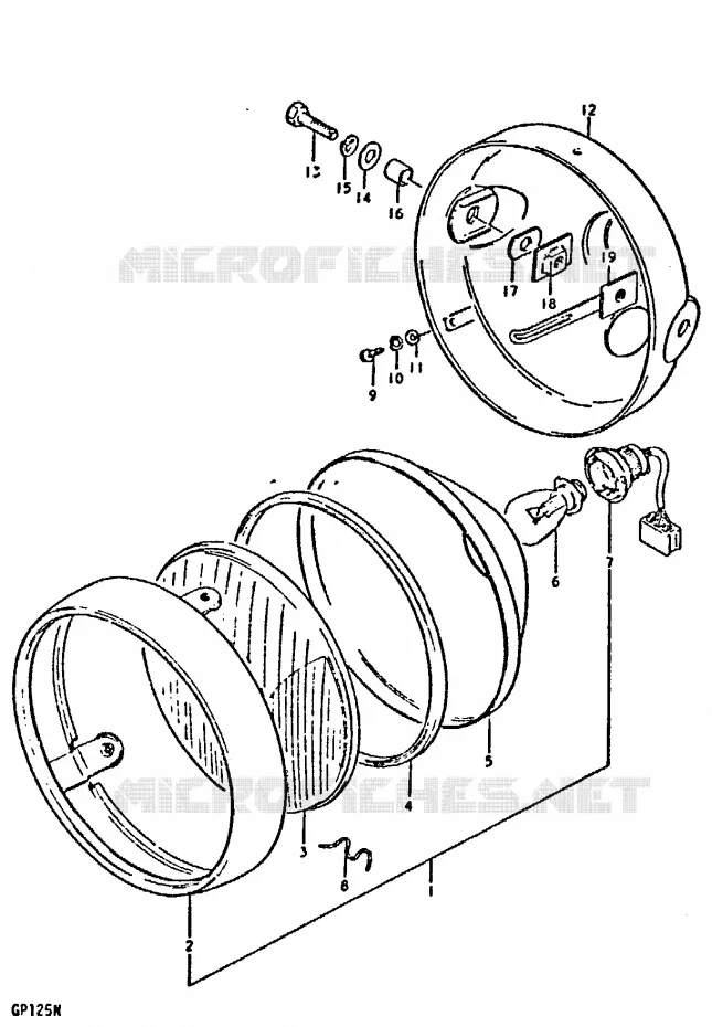 PHARE (GP125N, GP125UN) Suzuki MOTO 125 GP 1992  GP125N(C/N)