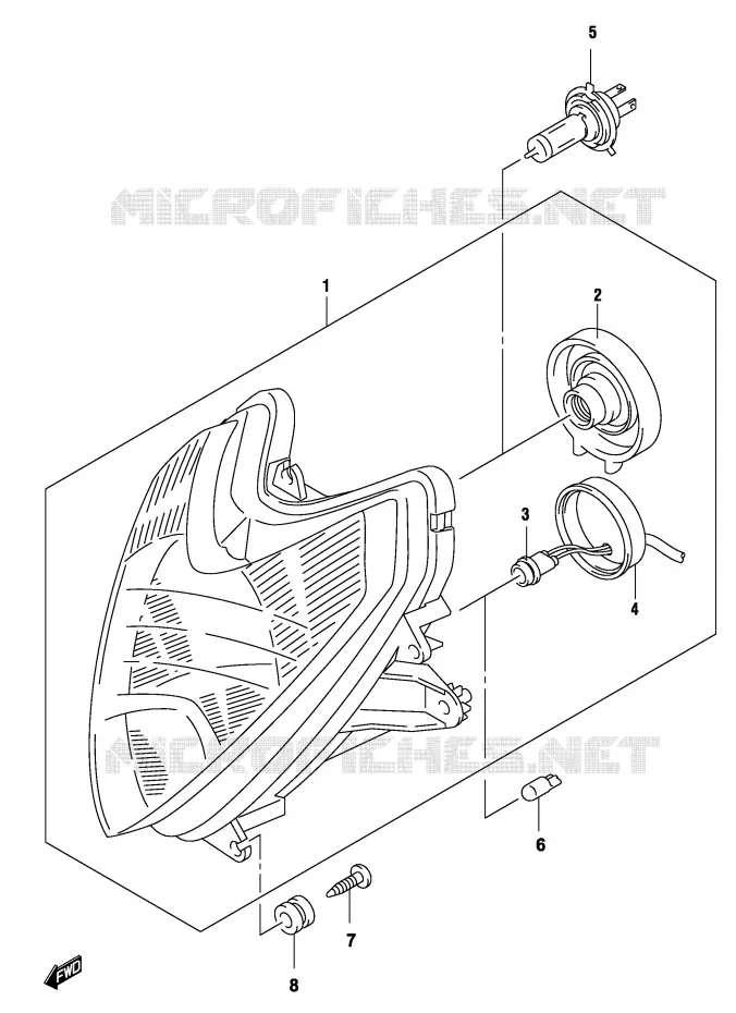 PHARE (GS500FK4/FUK4 P2, P19, P54) Suzuki MOTO 500 GS-F 2004  GS500FK4(P19)