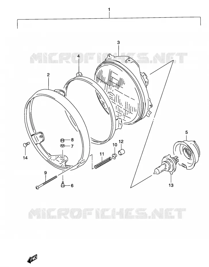 PHARE (GS500K3 P24) Suzuki MOTO 500 GS-E 2004  GS500UK4(P19)
