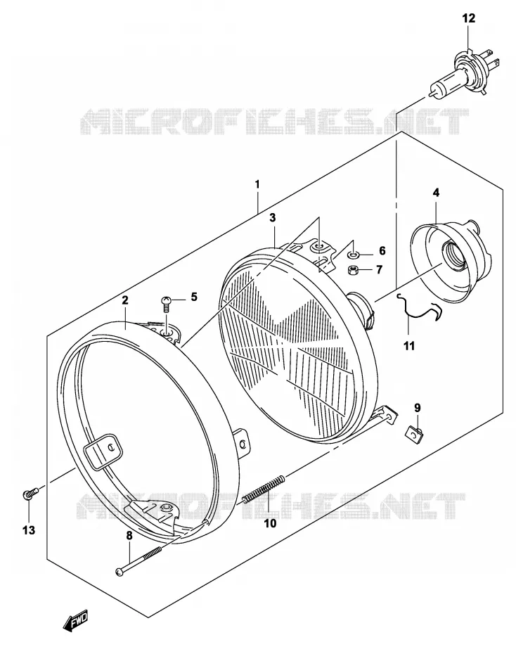 PHARE (GS500K4 P24) Suzuki MOTO 500 GS-F 2004  GS500FUK4(P19)