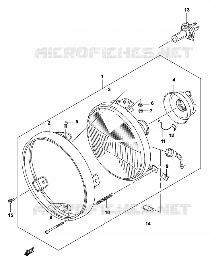 PHARE (GS500K4/UK4 P2, P19, P54) Suzuki MOTO 500 GS-F 2004  GS500FK4(P19)
