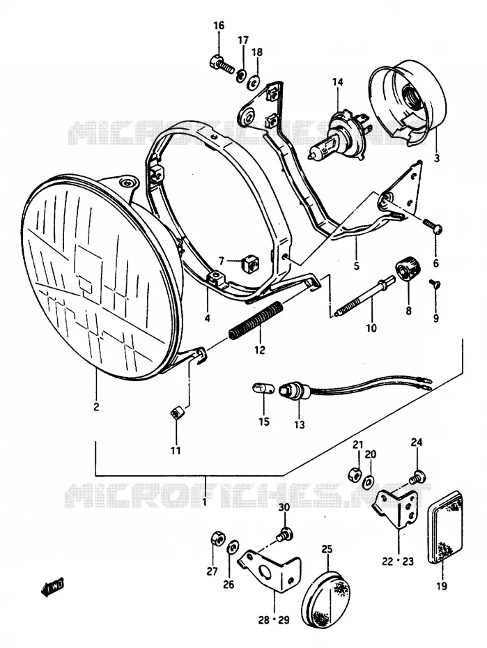 PHARE (GSC1100ESE/EFE/ESF/EFF/ESG/EFG,GS1150ESF/EEF/EFG) Suzuki MOTO 1150 GS 1985  GS1150ESF(E/F/G)