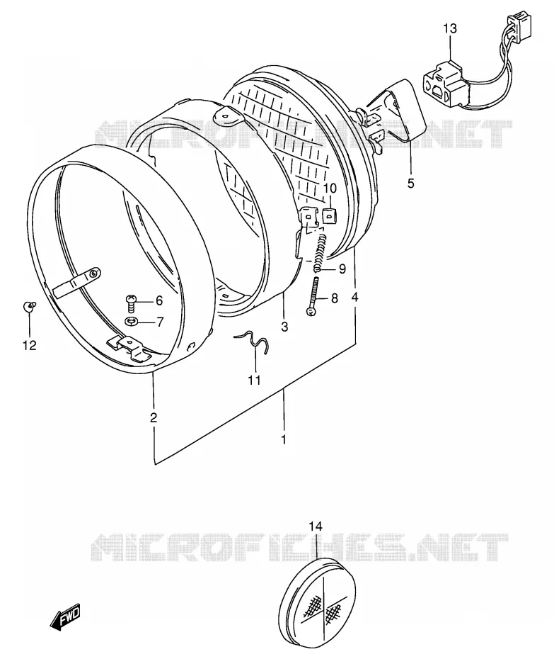 PHARE (MODELE N/R E30) Suzuki MOTO 125 GN 1991  GN125EM(E1)