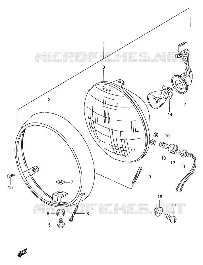 PHARE (MODELE Y E71) Suzuki MOTO 250 GN 2000  GN250EY(E2)