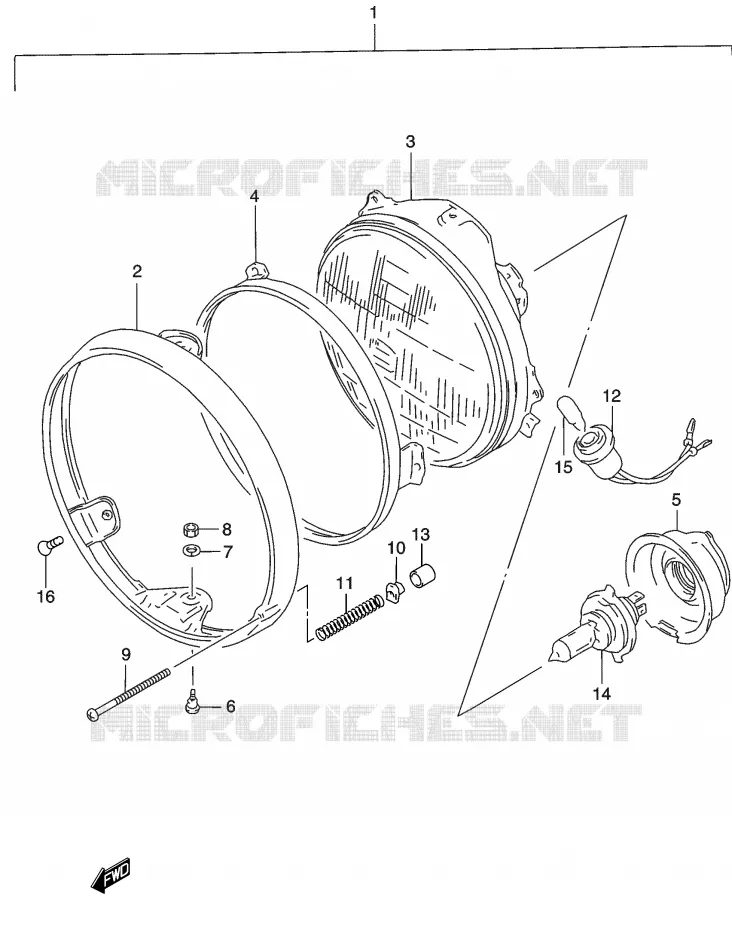 PHARE (P2, P19, P54) Suzuki MOTO 500 GS-E 2003  GS500K3(P19)