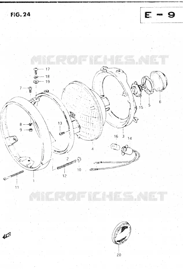 PHARE Suzuki MOTO 500 GS-E 1983  GS500ED(Z/D)