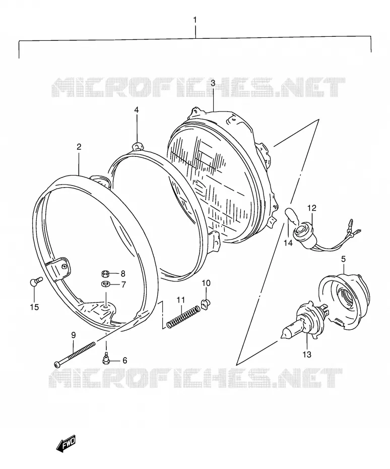 PHARE Suzuki MOTO 500 GS-E 2001  GS500HK1(E2)