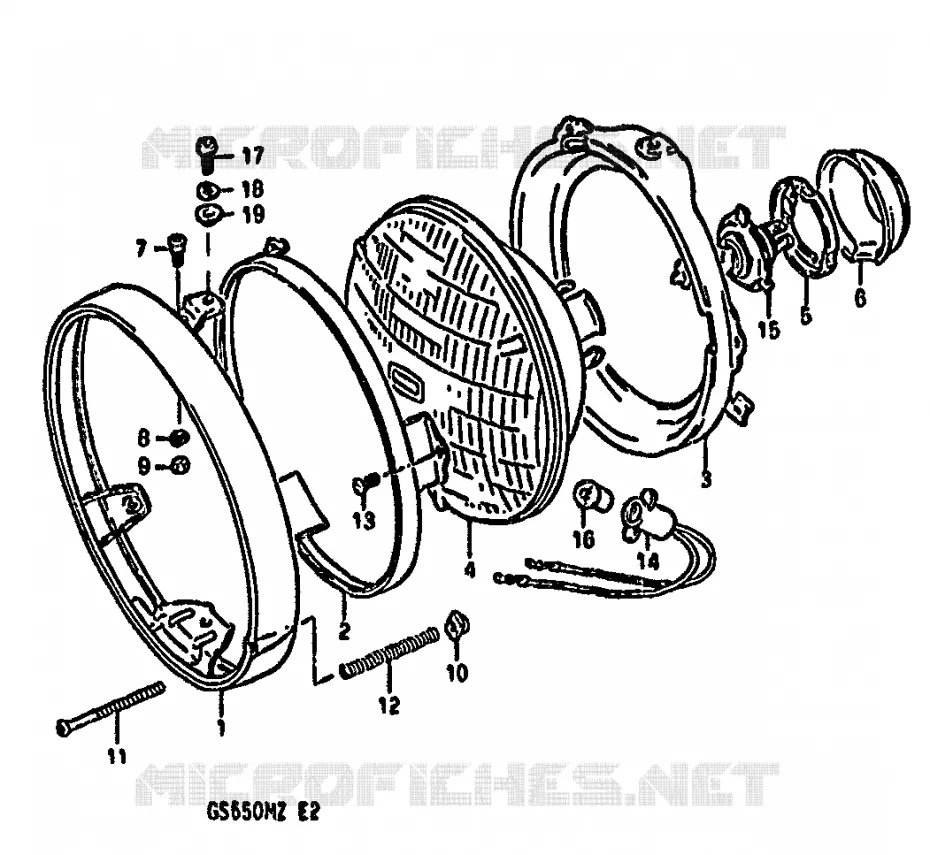 PHARE Suzuki MOTO 550 GS 1981  GS550MX(X/Z)