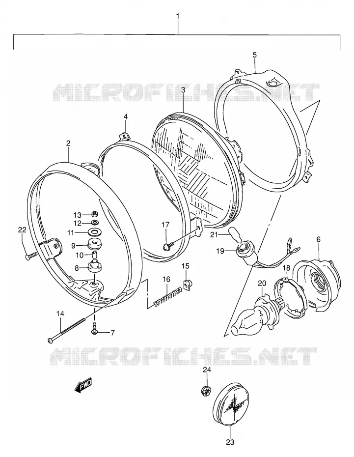 PHARE (VOIR NOTE) Suzuki MOTO 500 GS-E 1994  GS500ER(E2)