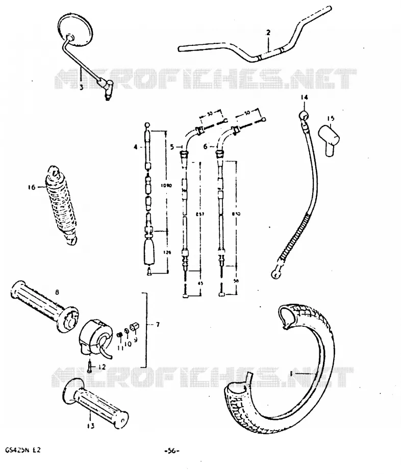 PIECES MARCHES SPECIAUX (E2) Suzuki MOTO 425 GS 1992  GS425EN(N)