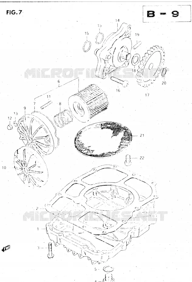 POMPE A HUILE - CARTER D'HUILE Suzuki MOTO 500 GS-E 1983  GS500ED(Z/D)