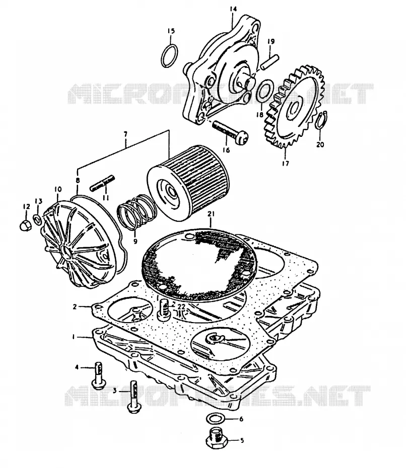 POMPE A HUILE - FILTRE A HUILE Suzuki MOTO 1000 GS 1980  GS1000T(T)