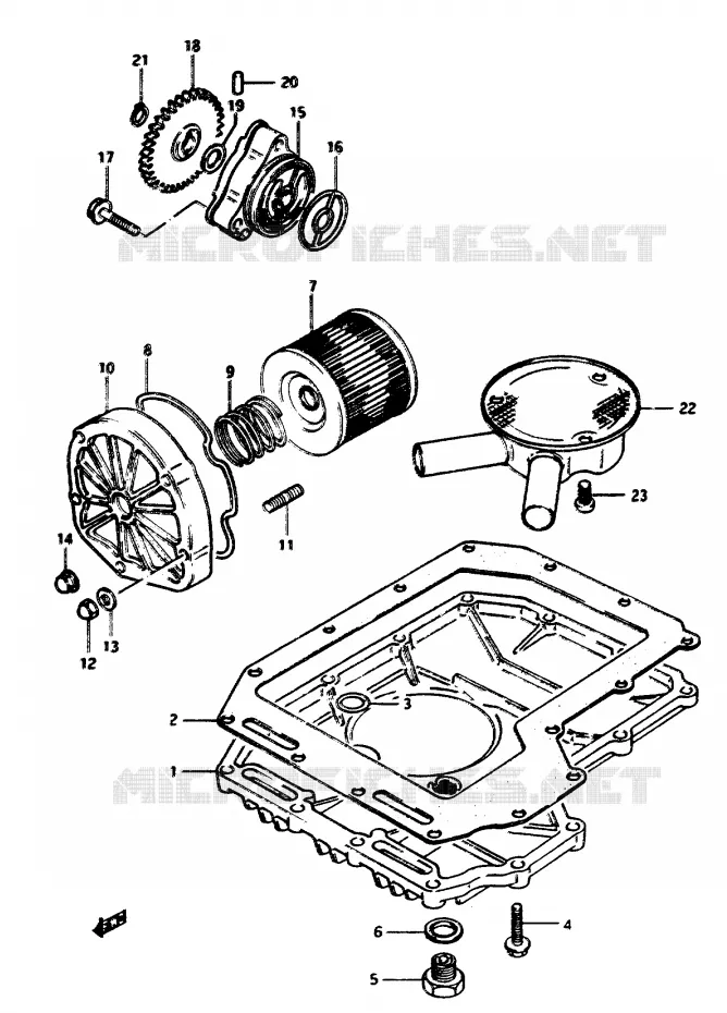 POMPE A HUILE - FILTRE A HUILE Suzuki MOTO 1100 GSX-E 1985  GSX1100ESF(E/F/G)