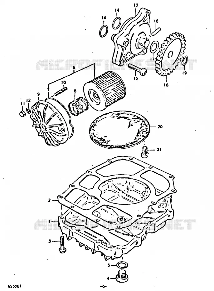 POMPE A HUILE - FILTRE A HUILE Suzuki MOTO 550 GS 1980  GS550ET(T)
