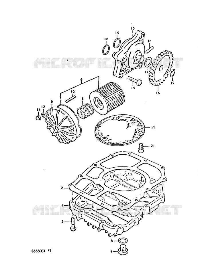 POMPE A HUILE - FILTRE A HUILE Suzuki MOTO 550 GS 1981  GS550X(X)