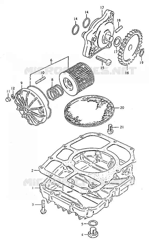 POMPE A HUILE - FILTRE A HUILE Suzuki MOTO 550 GS 1982  GS550LZ