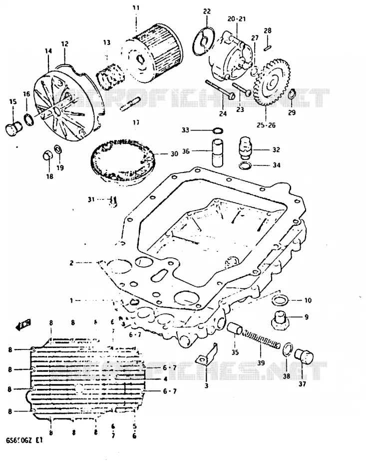 POMPE A HUILE - FILTRE A HUILE Suzuki MOTO 650 GS 1999  GS650GX(X/Z)