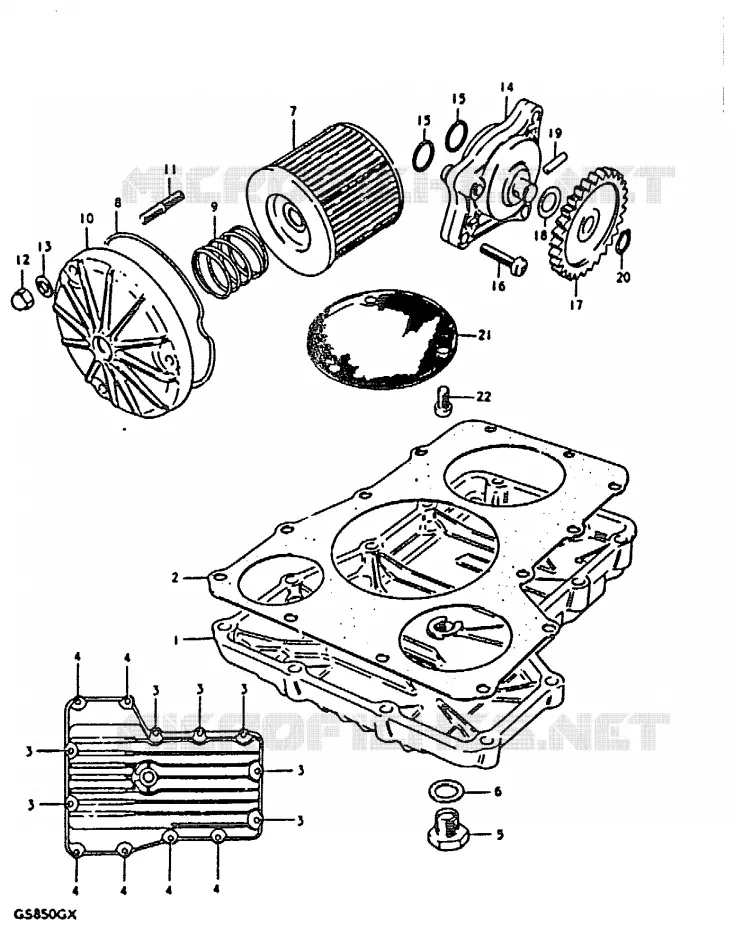 POMPE A HUILE - FILTRE A HUILE Suzuki MOTO 850 GS 1980  GS850GT(T/X)