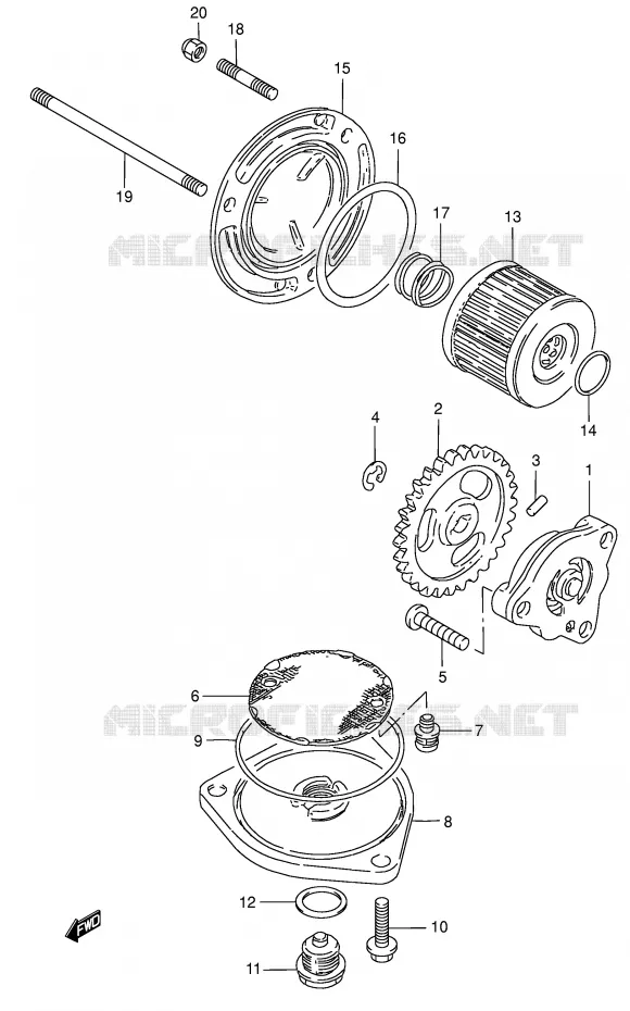 POMPE A HUILE Suzuki MOTO 125 GN 1998  GN125EW(E28)