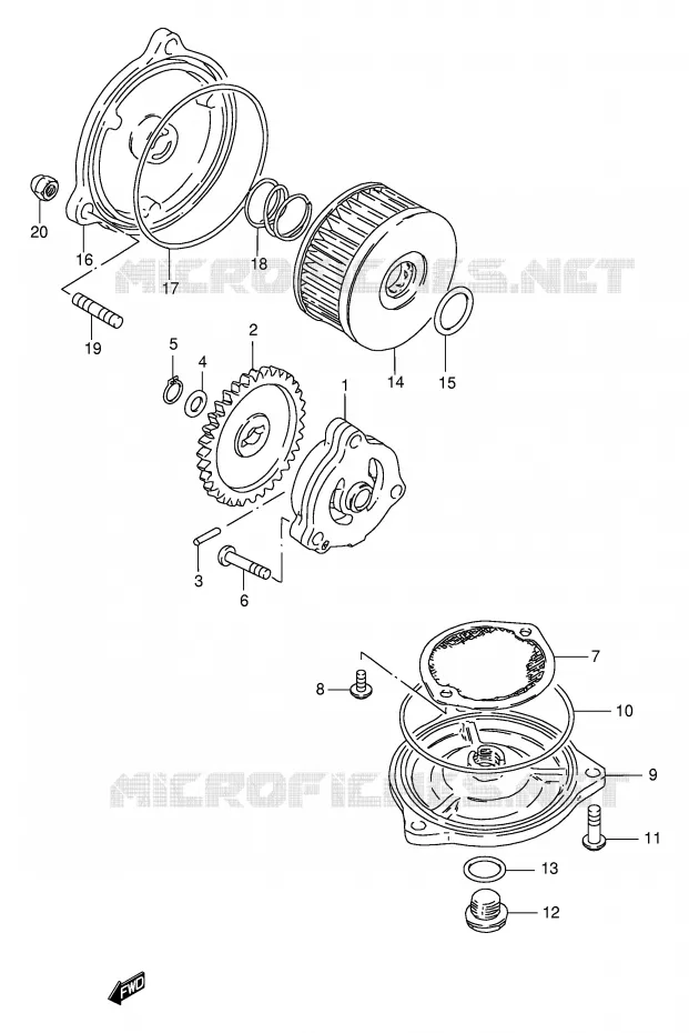 POMPE A HUILE Suzuki MOTO 250 GN 2000  GN250EY(E2)