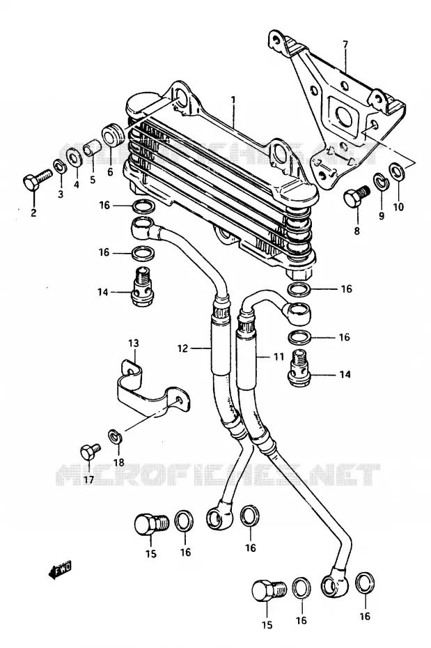 RADIATEUR D'HUILE Suzuki MOTO 1150 GS 1985  GS1150ESF(E/F/G)