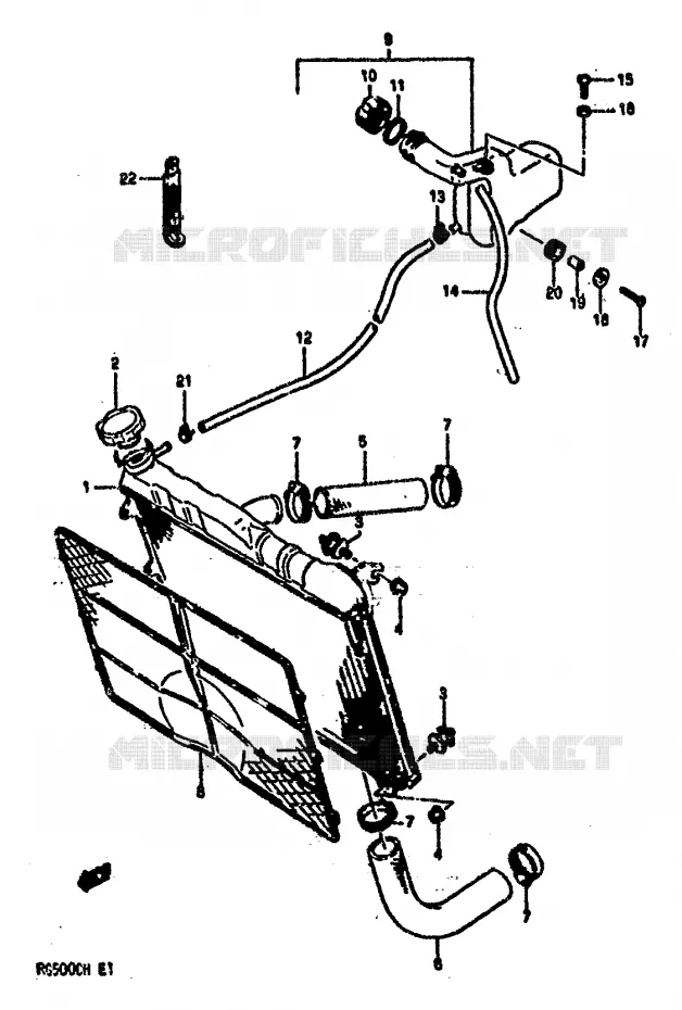 RADIATEUR Suzuki MOTO 500 RG 1987  RG500CH(E1)
