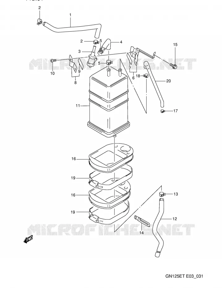 RENIFLARD (CALIFORNIE UNIQ.) Suzuki MOTO 125 GN 1993  GN125EP(E3)