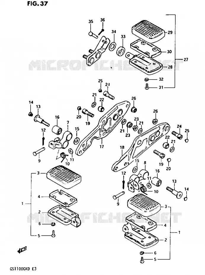 REPOSE PIED (GS1100GK2/GKD) Suzuki MOTO 1100 GS-G 1982  GS1100GKZ(Z/2/D)