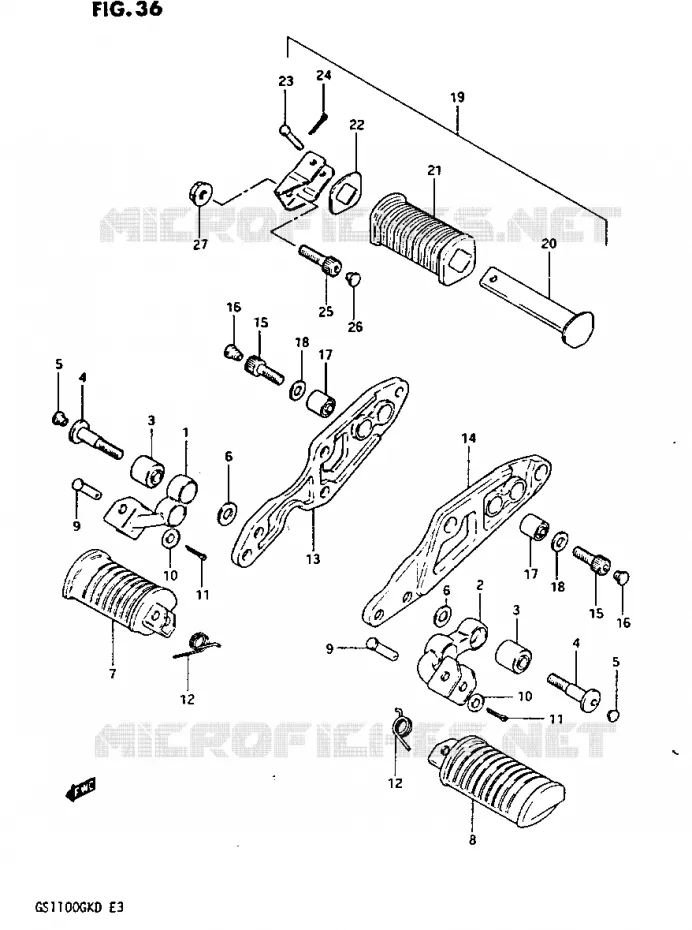 REPOSE PIED (GS1100GKZ) Suzuki MOTO 1100 GS-G 1982  GS1100GKZ(Z/2/D)