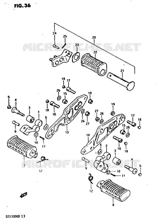 REPOSE PIED (MODELE D) Suzuki MOTO 1100 GS-G 1982  GS1100GZ(Z/D)