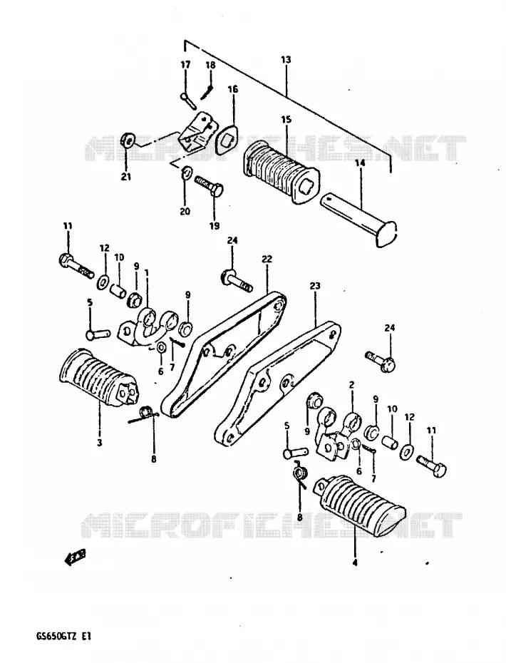 REPOSE PIED (MODELE X) Suzuki MOTO 650 GS 1999  GS650GTX(X/Z)