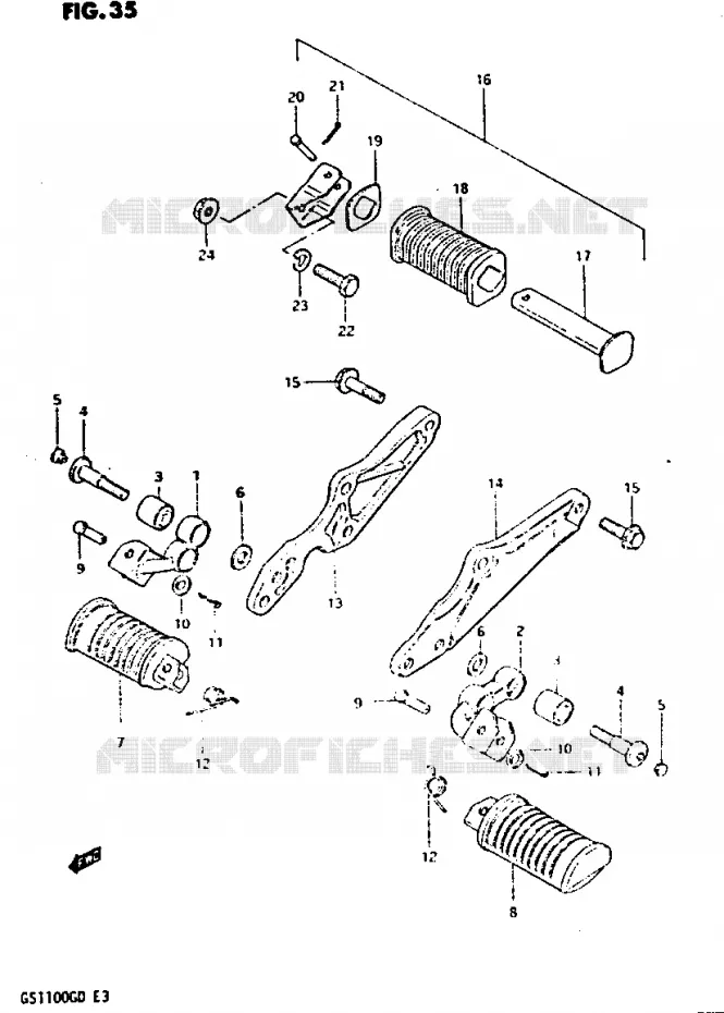 REPOSE PIED (MODELE Z) Suzuki MOTO 1100 GS-G 1983  GS1100GD(Z/D)
