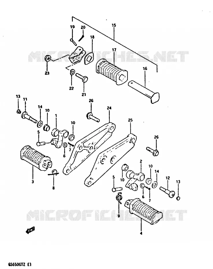 REPOSE PIED (MODELE Z) Suzuki MOTO 650 GS 1982  GS650GTZ(X/Z)
