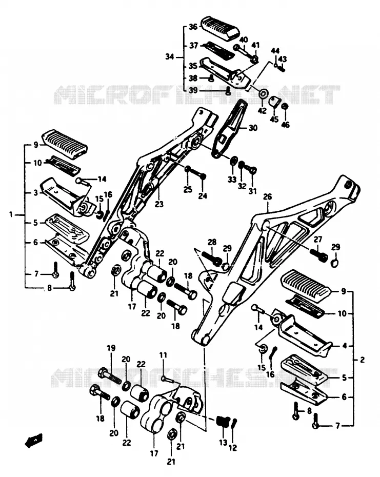 REPOSE PIED Suzuki MOTO 1100 GSX-E 1985  GSX1100EF(E/F/G)