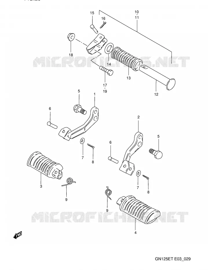 REPOSE PIED Suzuki MOTO 125 GN 1991  GN125EM(E3)