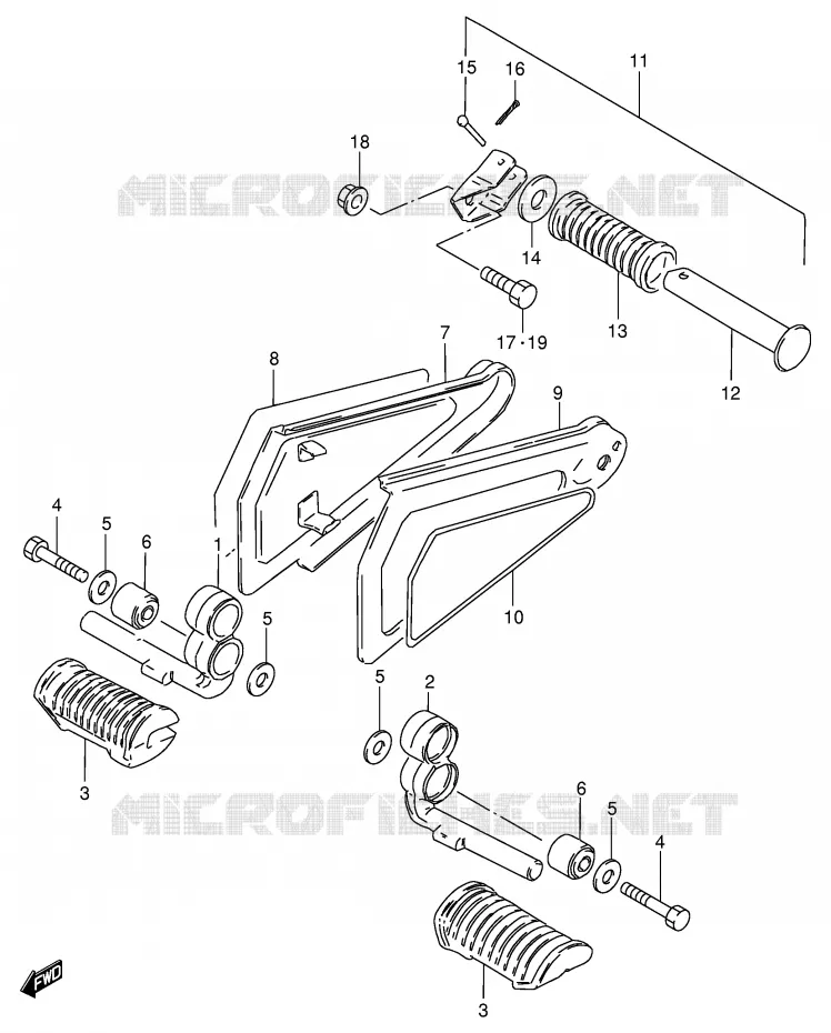 REPOSE PIED Suzuki MOTO 125 GS 1991  GS125ESM(E1)