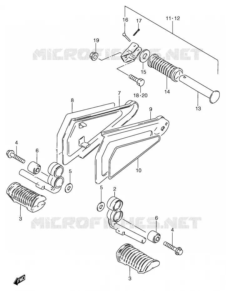 REPOSE PIED Suzuki MOTO 125 GS 2000  GS125UY(E71)