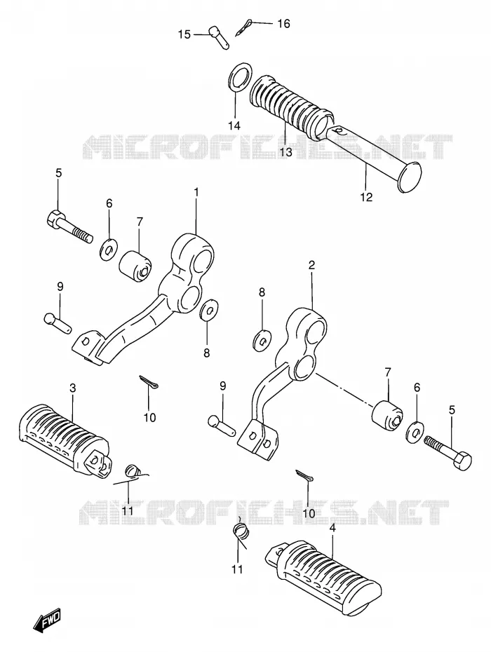 REPOSE PIED Suzuki MOTO 250 GN 1999  GN250EX(E2)