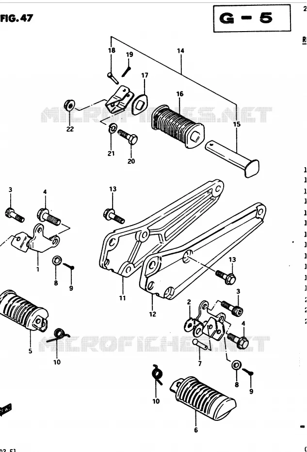REPOSE PIED Suzuki MOTO 450 GS 1982  GS450Z(2/Z/D)