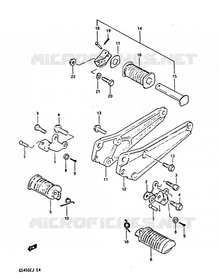 REPOSE PIED Suzuki MOTO 450 GS-S 1986  GS450SG(E/F/G/H/J)