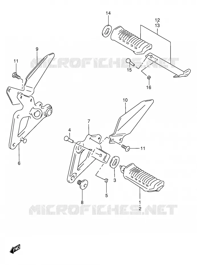 REPOSE PIED Suzuki MOTO 500 GS-E 2002  GS500HK2(E2)