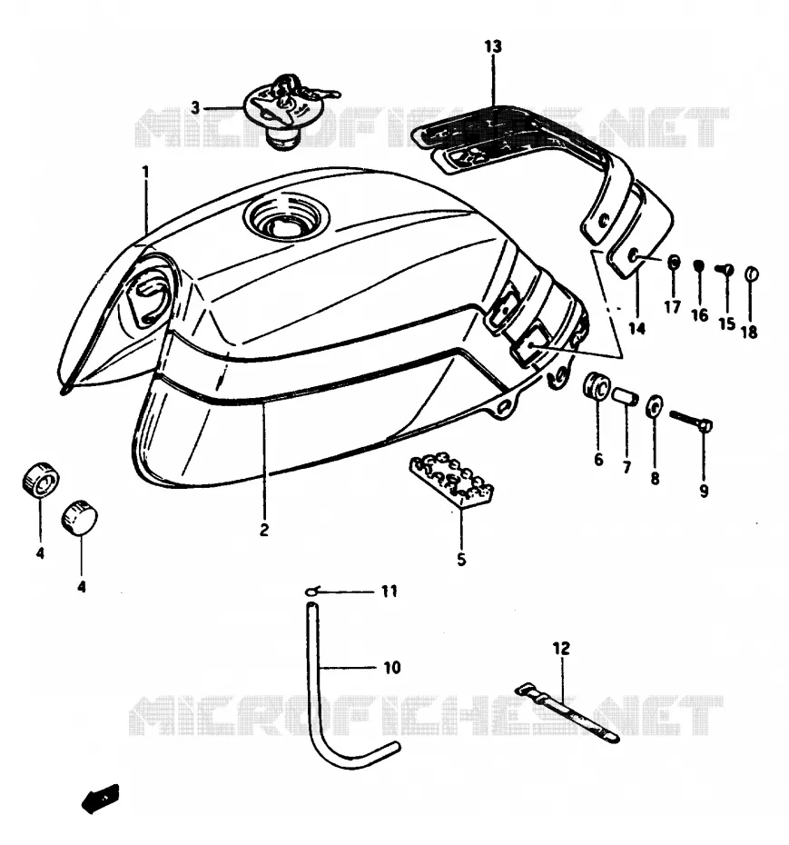 RESERVOIR D'ESSENCE (GS1150ESF E6) Suzuki MOTO 1100 GSX-E 1985  GSX1100EEF(E/F/G)