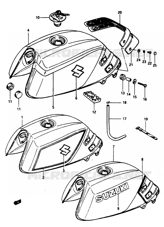 RESERVOIR D'ESSENCE (GSX1100ESE/ESF/ESG) Suzuki MOTO 1100 GSX-E 1984  GSX1100EE(E/F/G)