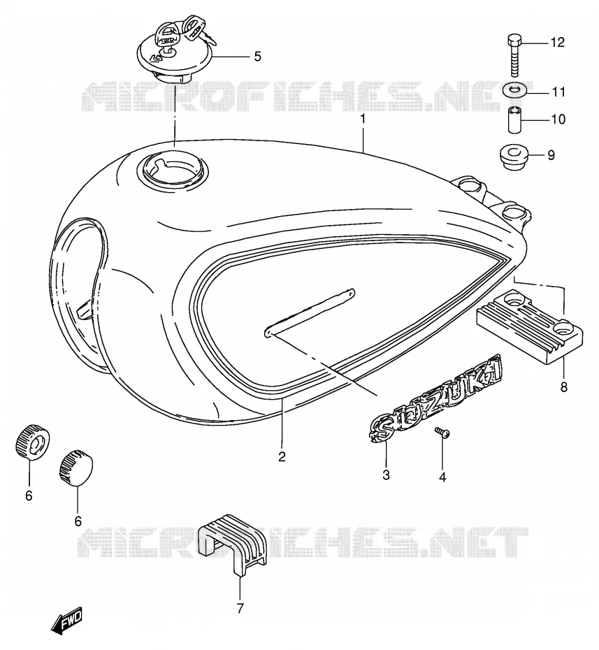 RESERVOIR D'ESSENCE (MODELE D/K/M/N/R) Suzuki MOTO 125 GN 1989  GN125K(E1)