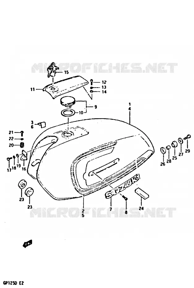 RESERVOIR D'ESSENCE (MODELE D) Suzuki MOTO 125 GP 1999  GP125UX(X/D)