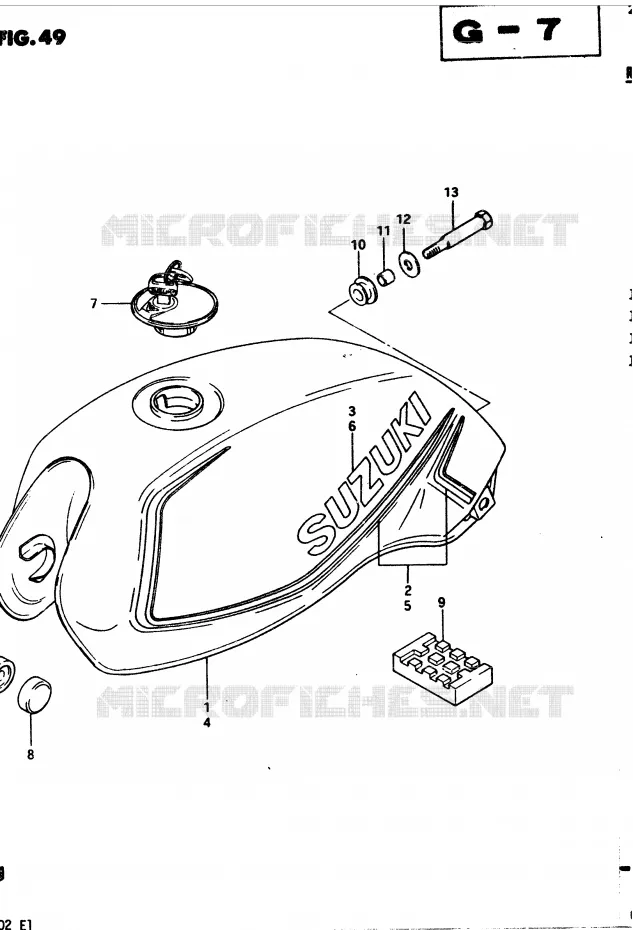 RESERVOIR D'ESSENCE (MODELE D) Suzuki MOTO 450 GS-S 1983  GS450SD(2/Z/D)