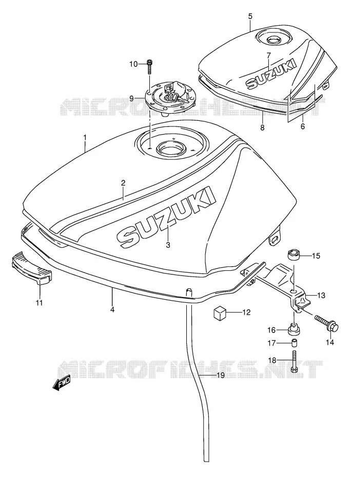 RESERVOIR D'ESSENCE (MODELE K/L) Suzuki MOTO 500 GS-E 1995  GS500ES(E2)